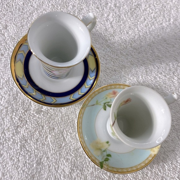 Vintage T. Limoges Casa Elite Miniature Porcelain Teacup & Saucer Sets x2 - Picture 8 of 12